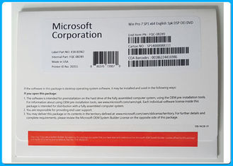 マイクロソフト・ウインドウズ7専門のプロSP1 64ビット ホログラムDVD COA免許証